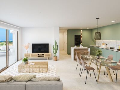 Penthouse met 4 slaapkamers, dakterras, parkeerplaats en berging, 3 km van zee