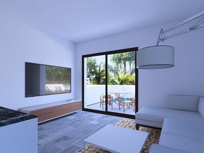 twee-onder-één-kap woning met zwembad