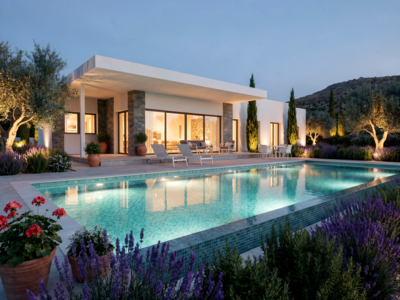 Villa met zwembad en garage, groot grondstuk