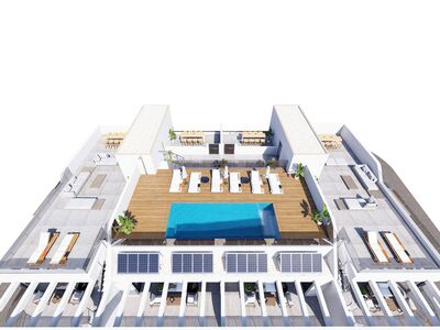 Slechts 12 appartementen op een fijne locatie. Zwembad op het dak