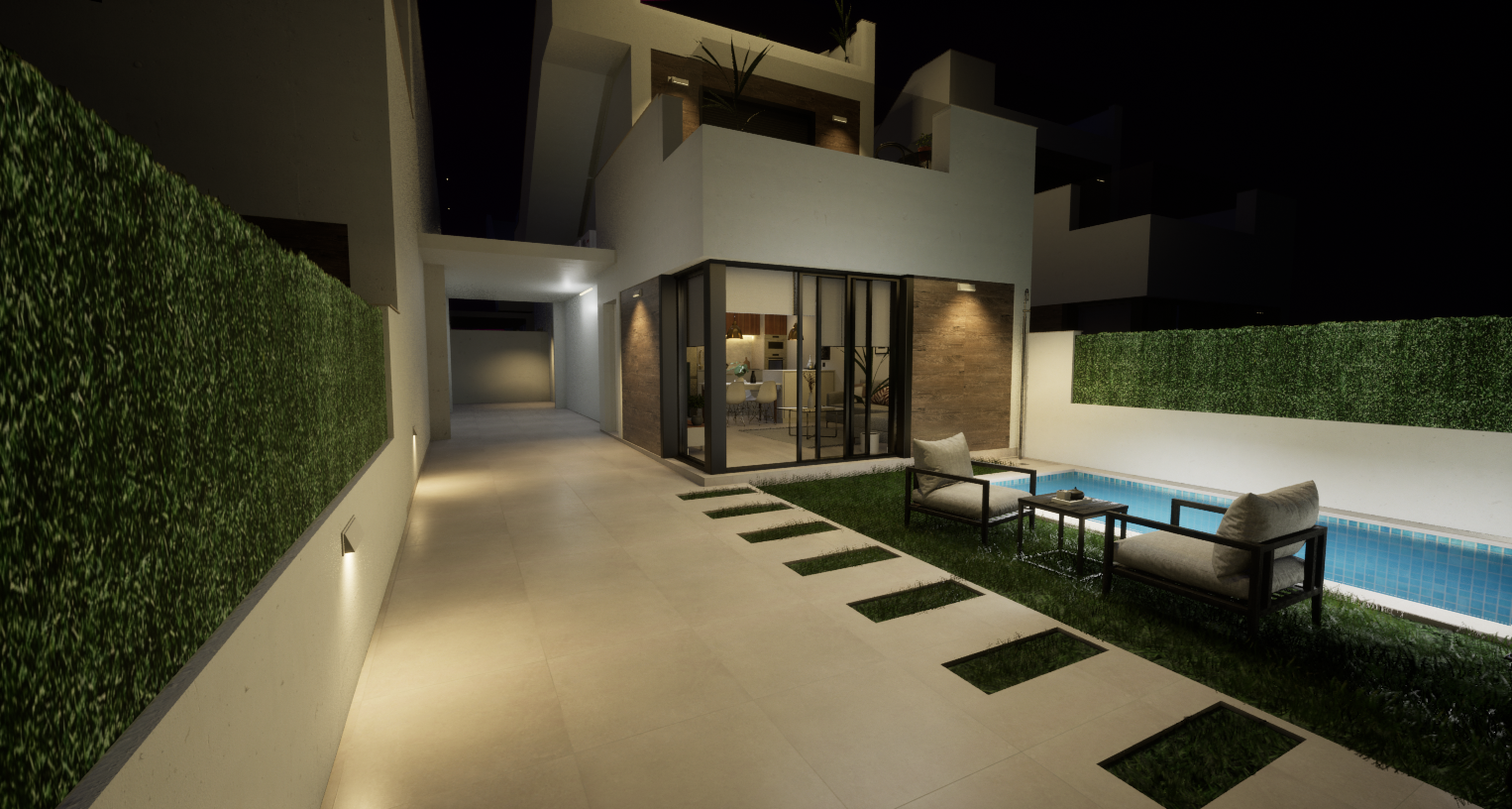 Villa met zwembad, dakterras en carport