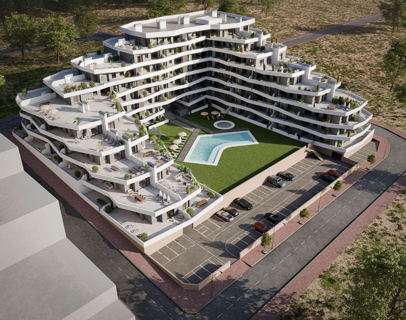 Prachtig complex, grote terrassen