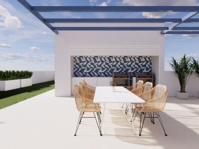 Dichtbij zee, groot terras, gezamenlijk zwembad op het dak