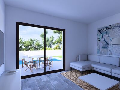 twee-onder-één-kap woning met zwembad