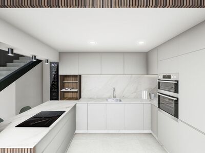 Schakelwoningen met zwembad en dakterras met buitenkeuken